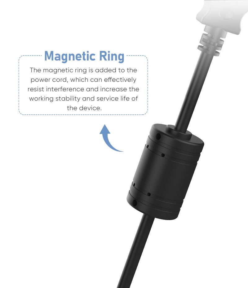 Pixelman Dash Cam Power Cord,(9.8Ft Type-C) Dash Cam Charging Cable with Magnetic Ring,Mirror Dash Cam Power Adapter Wire,Car Drive Recorder Power Cord,Dash Camera USB-C Charger Cable - Image 3